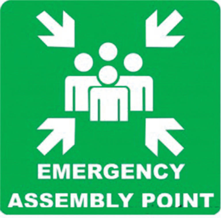 Emergence Point Sign Emergency Assembly Point Signs 290mm x 290mm – MStore Online