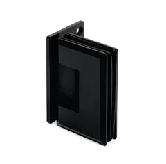90° Glass to Wall Mount Hinge (Half Back Plate) BLACK - Bevelled